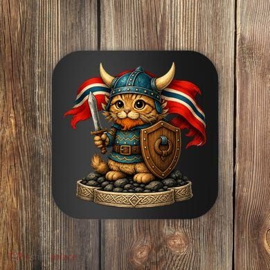Viking Cat Norway Norwegian Coaster