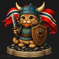 Viking Cat Norway Norwegian Mousepad thumb 1