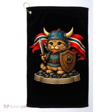 Viking Cat Norway Norwegian Golf Towel