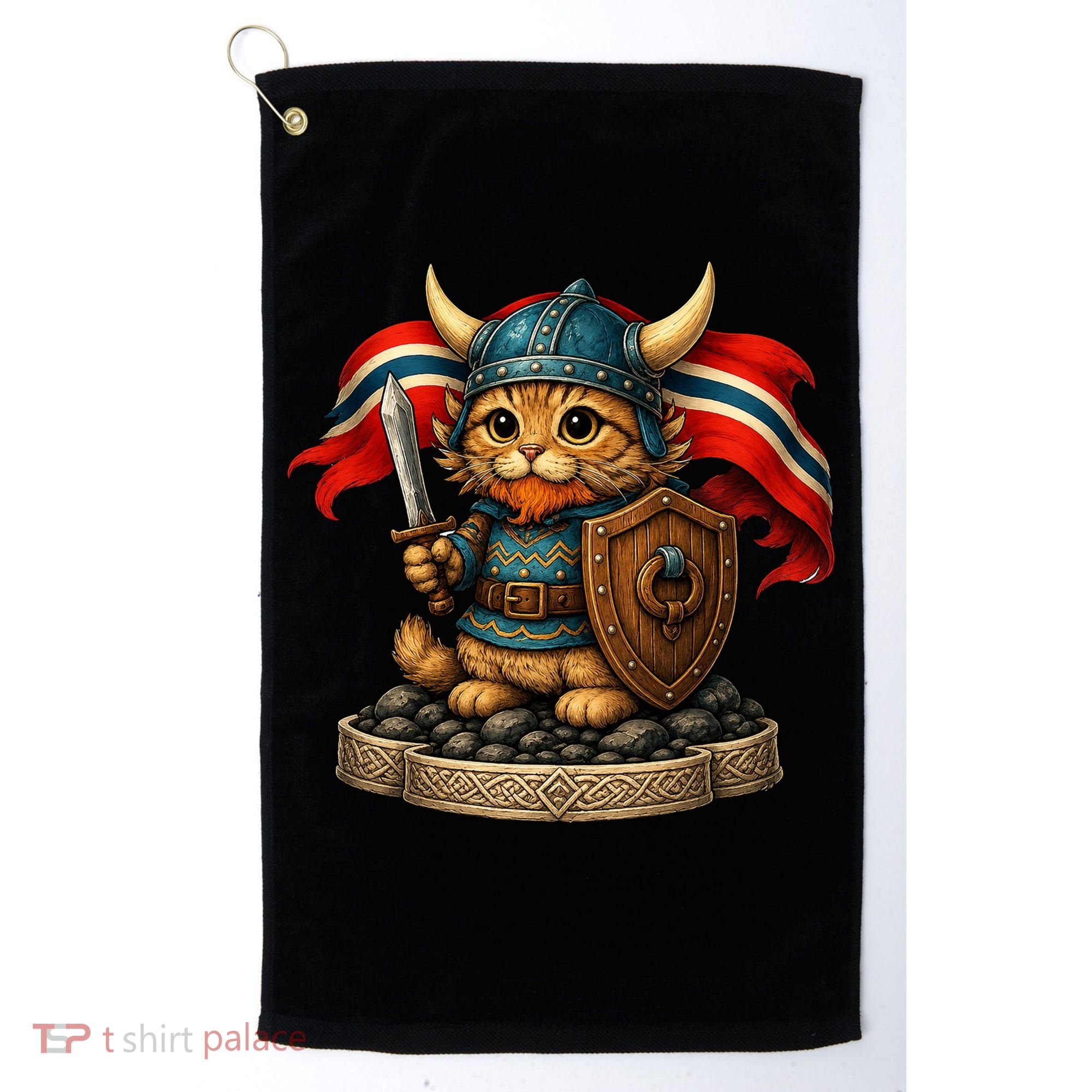 Viking Cat Norway Norwegian Golf Towel