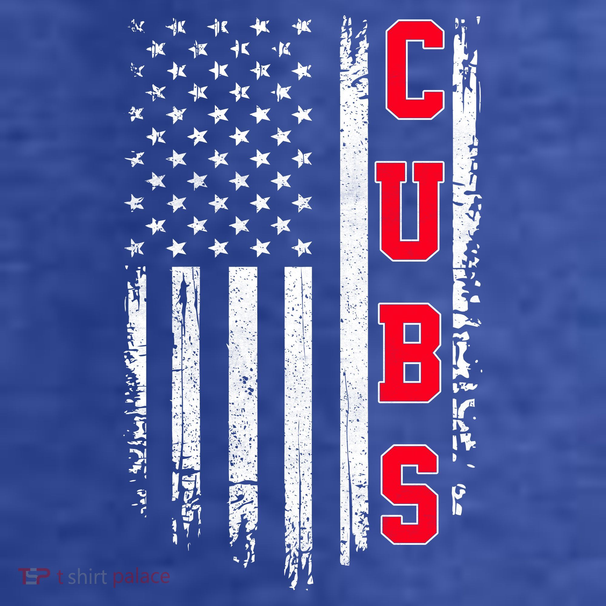 Vintage Cubs Name American US Flag Sports T-Shirt