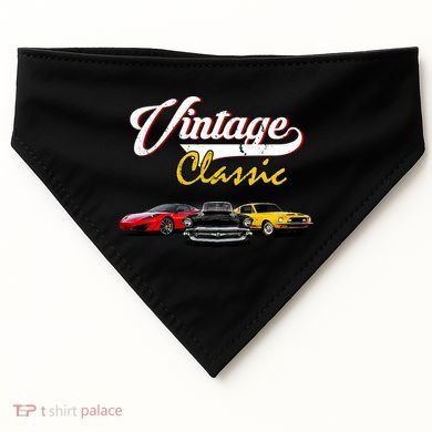 Vintage Classic Oldies Cars USA-Made Doggie Bandana