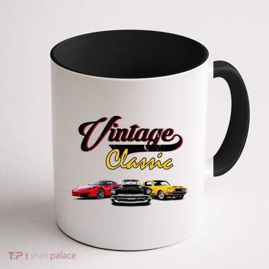 Vintage Classic Oldies Cars Coffee Mug back