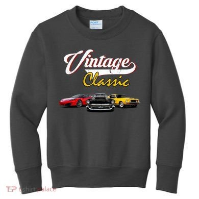 Vintage Classic Oldies Cars Kids Sweatshirt