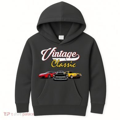 Vintage Classic Oldies Cars Kids Hoodie