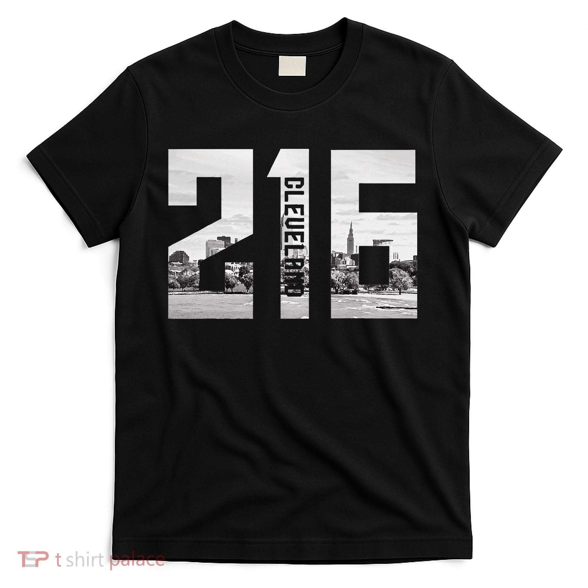 Vintage Cleveland Ohio 216 Area Code Skyline T-Shirt