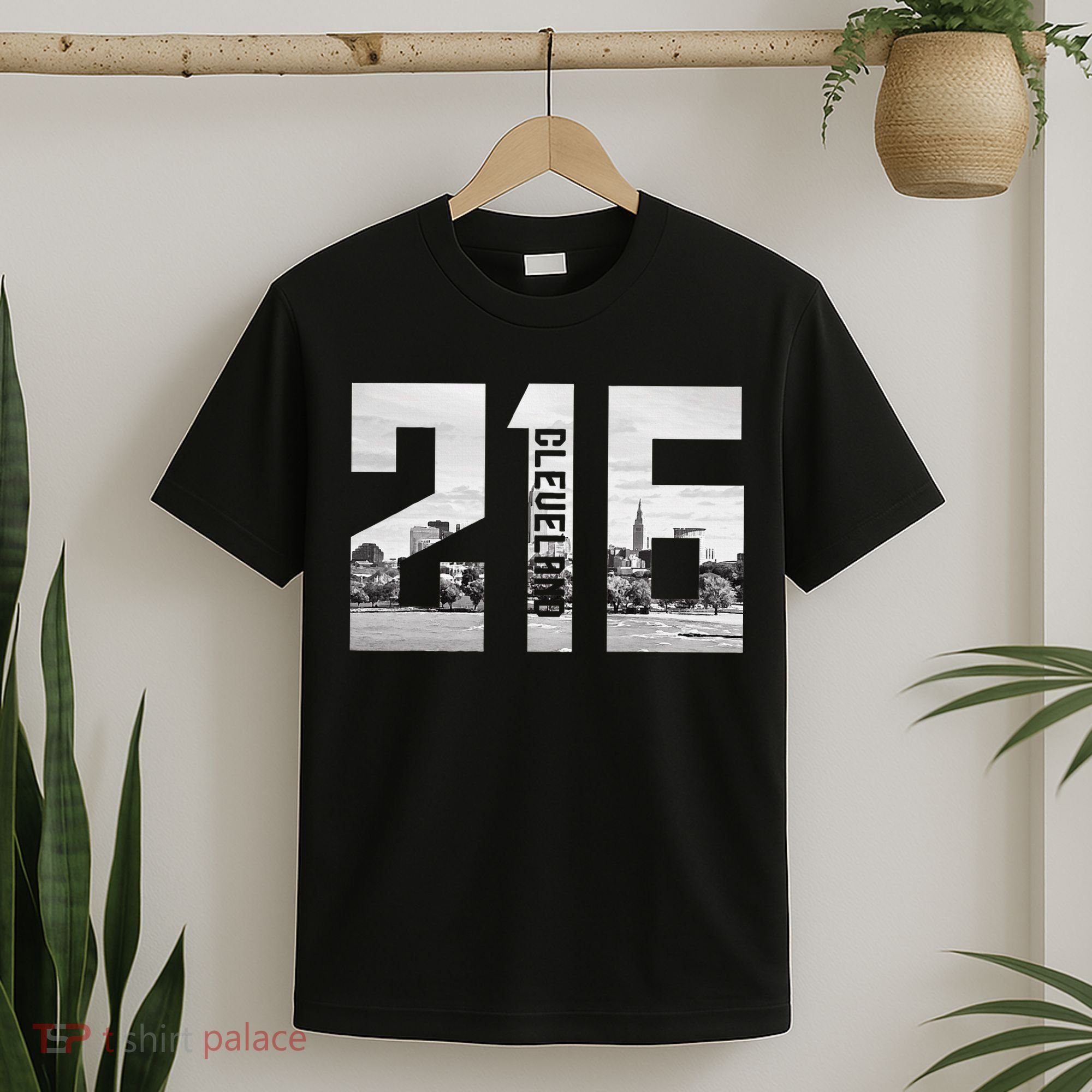 Vintage Cleveland Ohio 216 Area Code Skyline T-Shirt