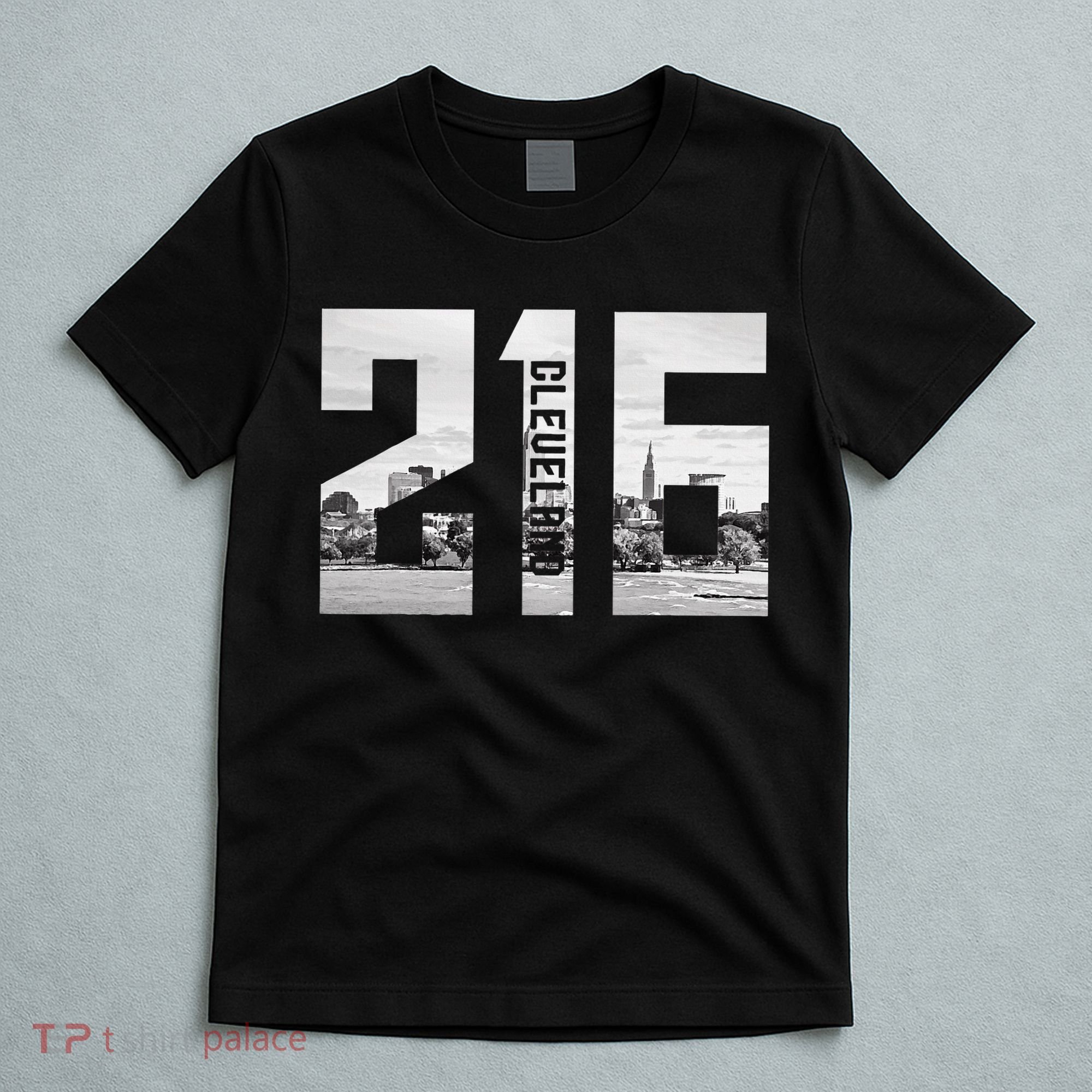 Vintage Cleveland Ohio 216 Area Code Skyline T-Shirt