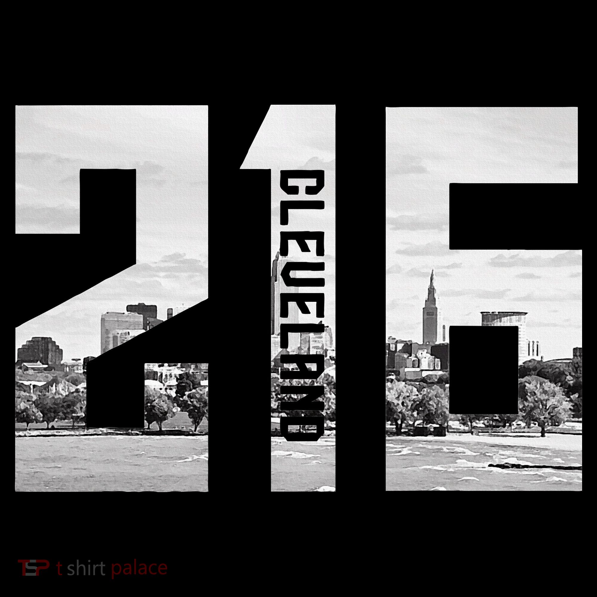 Vintage Cleveland Ohio 216 Area Code Skyline T-Shirt