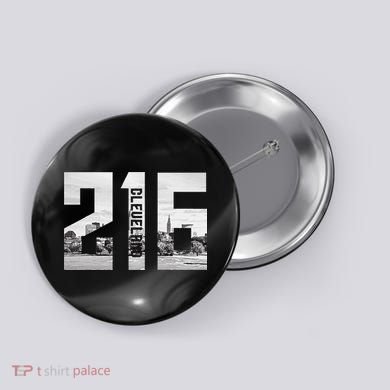 Vintage Cleveland Ohio 216 Area Code Skyline Button