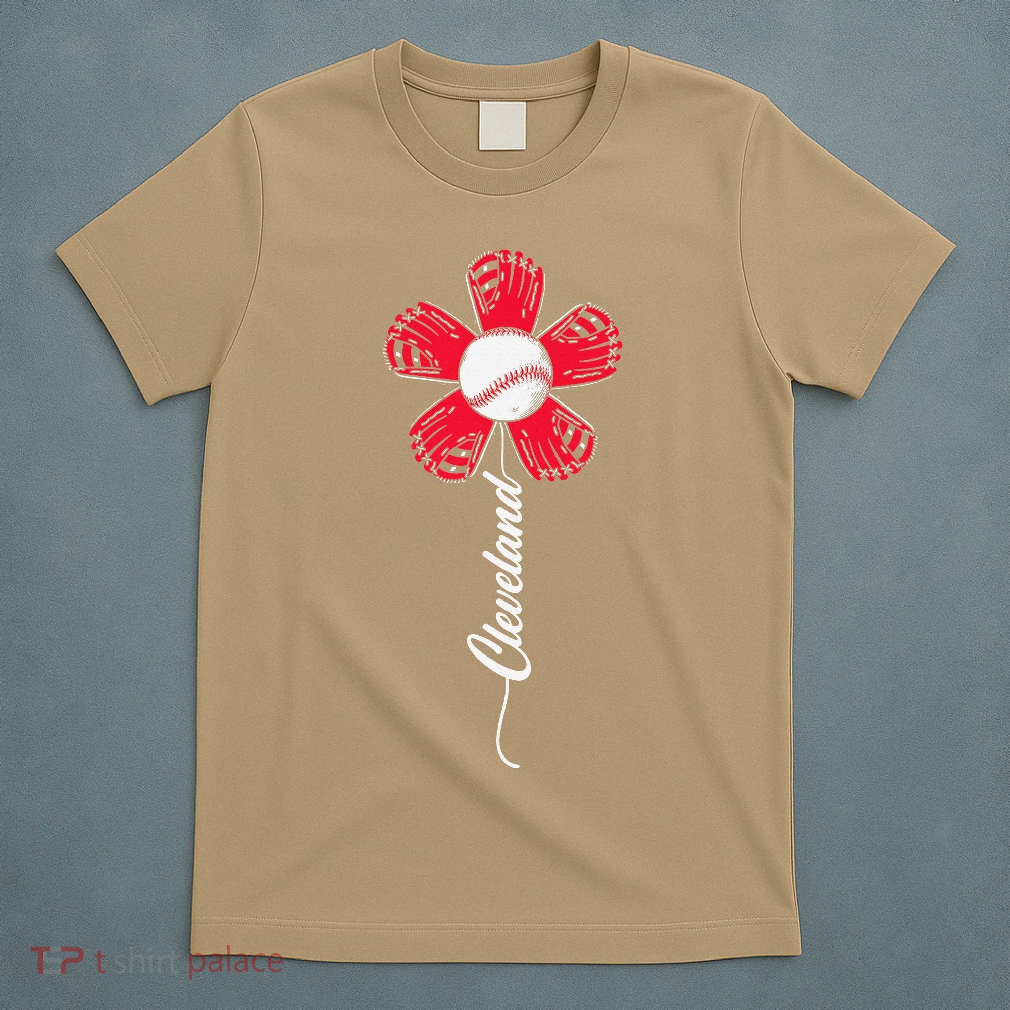 Vintage Cleveland Ohio Women Funny Souvenir Flower T-Shirt
