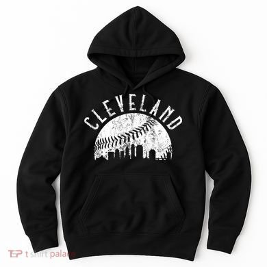 Vintage Cleveland Ohio Skyline Apparel Hoodie