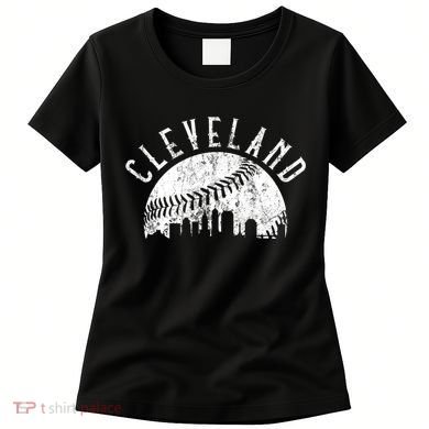 Vintage Cleveland Ohio Skyline Apparel Women's T-Shirt