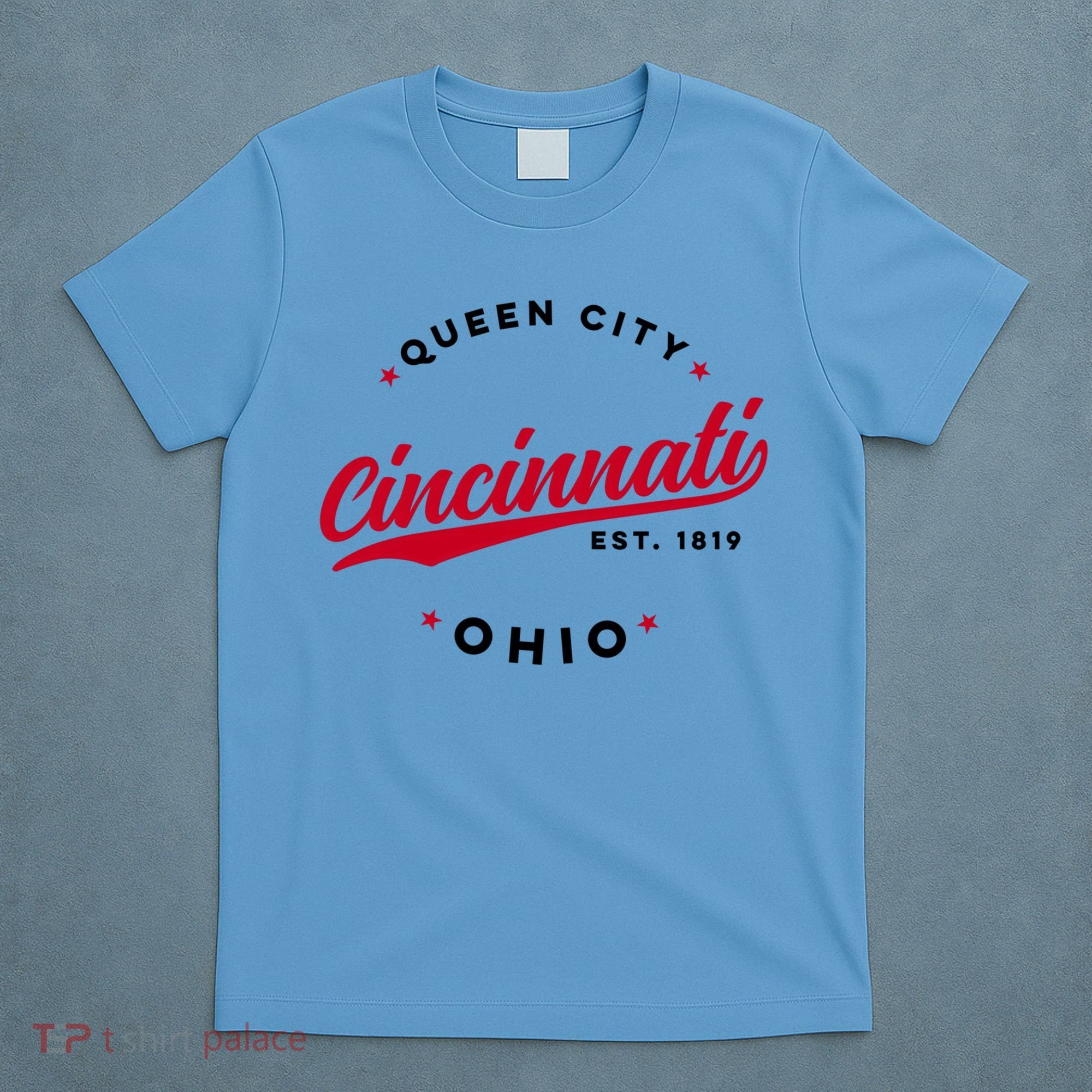 Vintage Cincinnati Ohio Queen City Red Text Meaningful Gift T-Shirt