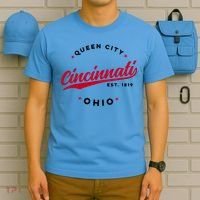 Vintage Cincinnati Ohio Queen City Red Text Meaningful Gift T-Shirt thumb 5