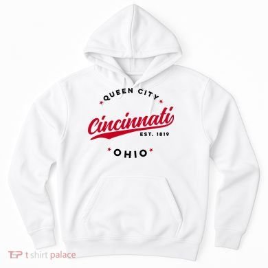 Vintage Cincinnati Ohio Queen City Red Text Meaningful Gift Hoodie