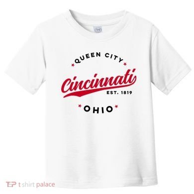 Vintage Cincinnati Ohio Queen City Red Text Meaningful Gift Toddler T-Shirt