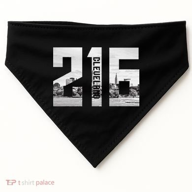 Vintage Cleveland Ohio 216 Area Code Skyline USA-Made Doggie Bandana