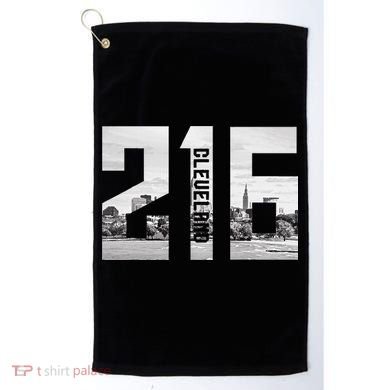 Vintage Cleveland Ohio 216 Area Code Skyline Golf Towel
