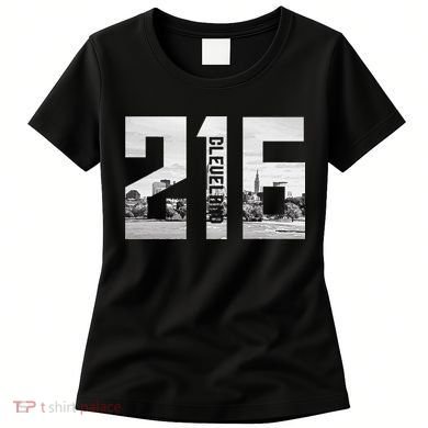 Vintage Cleveland Ohio 216 Area Code Skyline Women's T-Shirt
