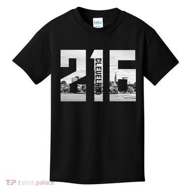 Vintage Cleveland Ohio 216 Area Code Skyline Kids T-Shirt
