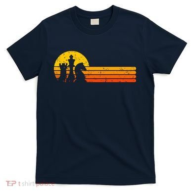 Vintage Chess Player Retro Sunset Design Chess Pieces T-Shirt