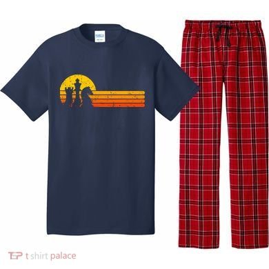 Vintage Chess Player Retro Sunset Design Chess Pieces Pajama Set