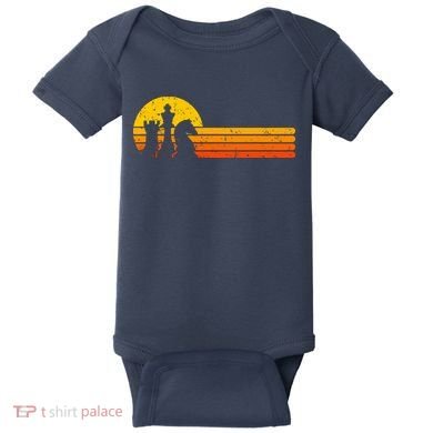 Vintage Chess Player Retro Sunset Design Chess Pieces Baby Bodysuit