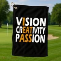 Vision Creativity Passion Funny Humor Golf Towel thumb 1