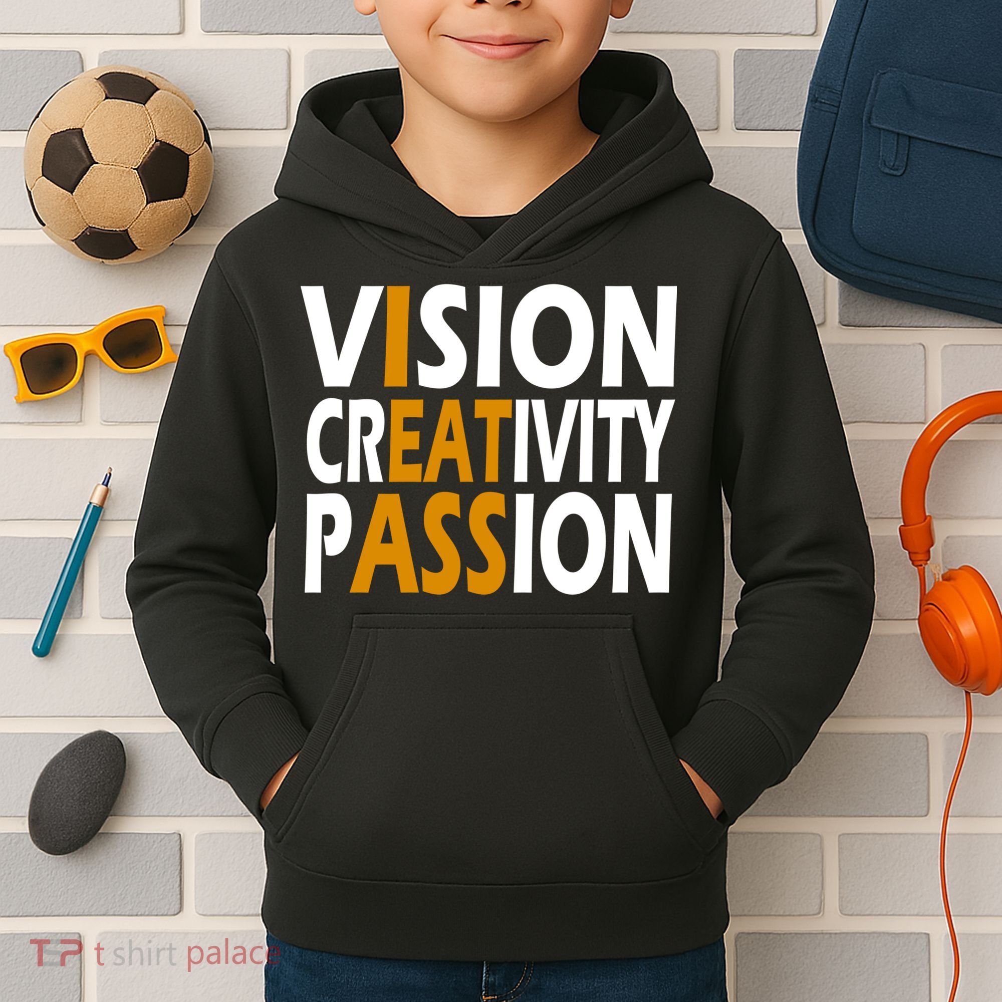 Vision Creativity Passion Funny Humor Kids Hoodie