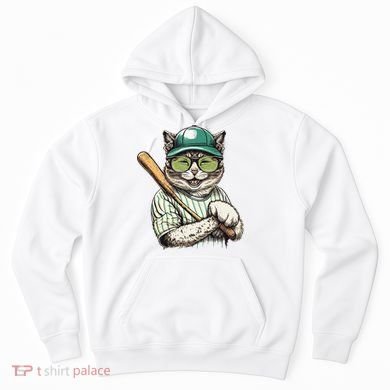 Vintage Cat Playing Baseball Baseball Bat Kitties Lover Hoodie