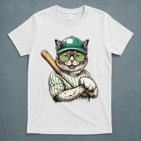 Vintage Cat Playing Baseball Baseball Bat Kitties Lover T-Shirt thumb 5