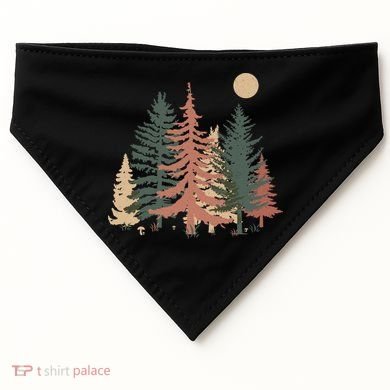 Vintage Colors Pine Tree Forest USA-Made Doggie Bandana