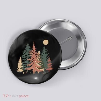 Vintage Colors Pine Tree Forest Button