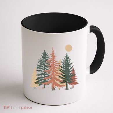 Vintage Colors Pine Tree Forest Coffee Mug back