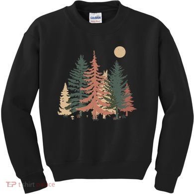 Vintage Colors Pine Tree Forest Kids Sweatshirt
