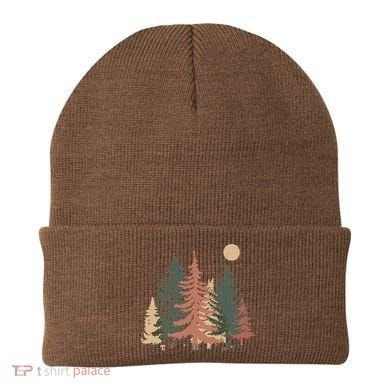 Vintage Colors Pine Tree Forest Beanie
