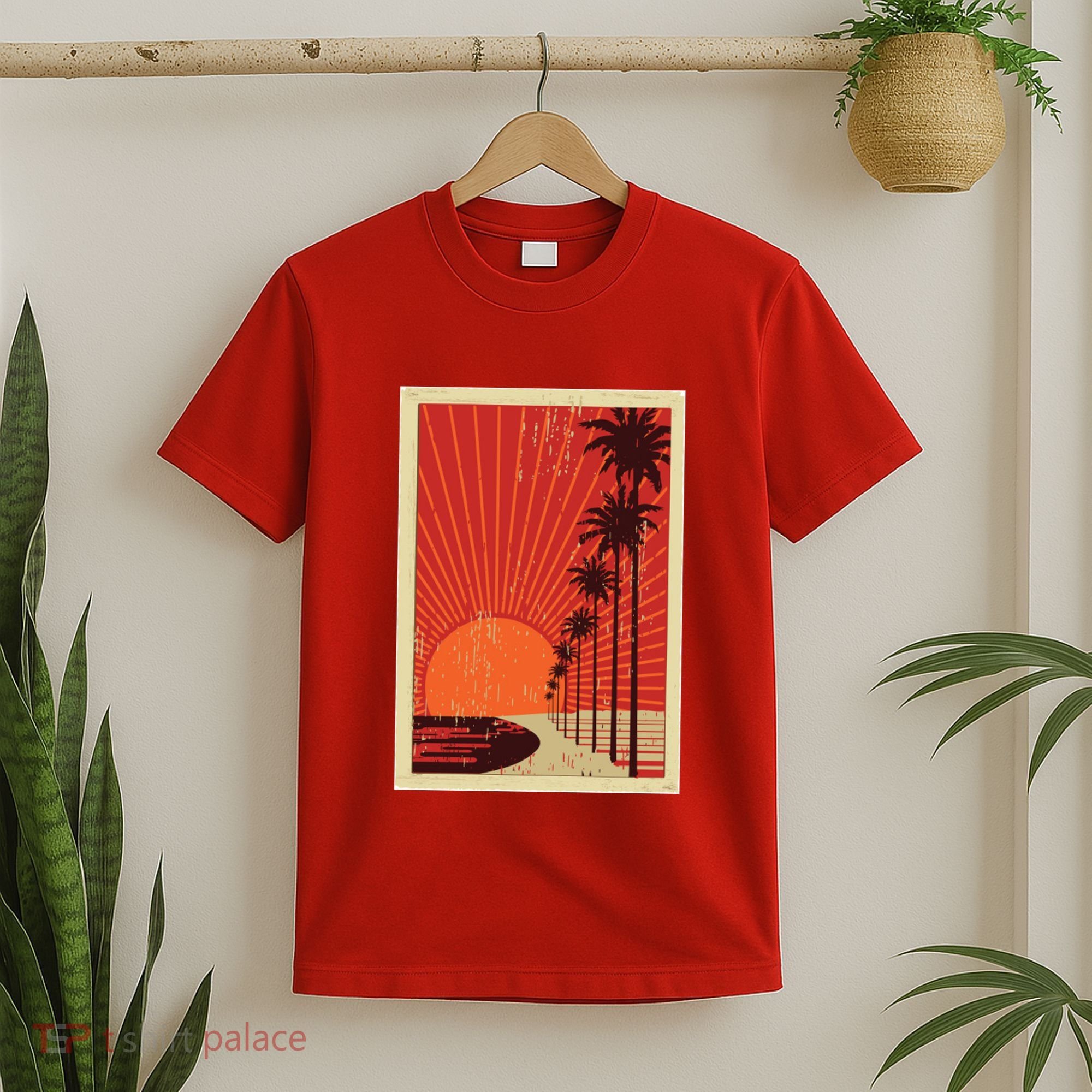 Vintage California Poster Sunset Beach T-Shirt