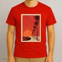 Vintage California Poster Sunset Beach T-Shirt thumb 3