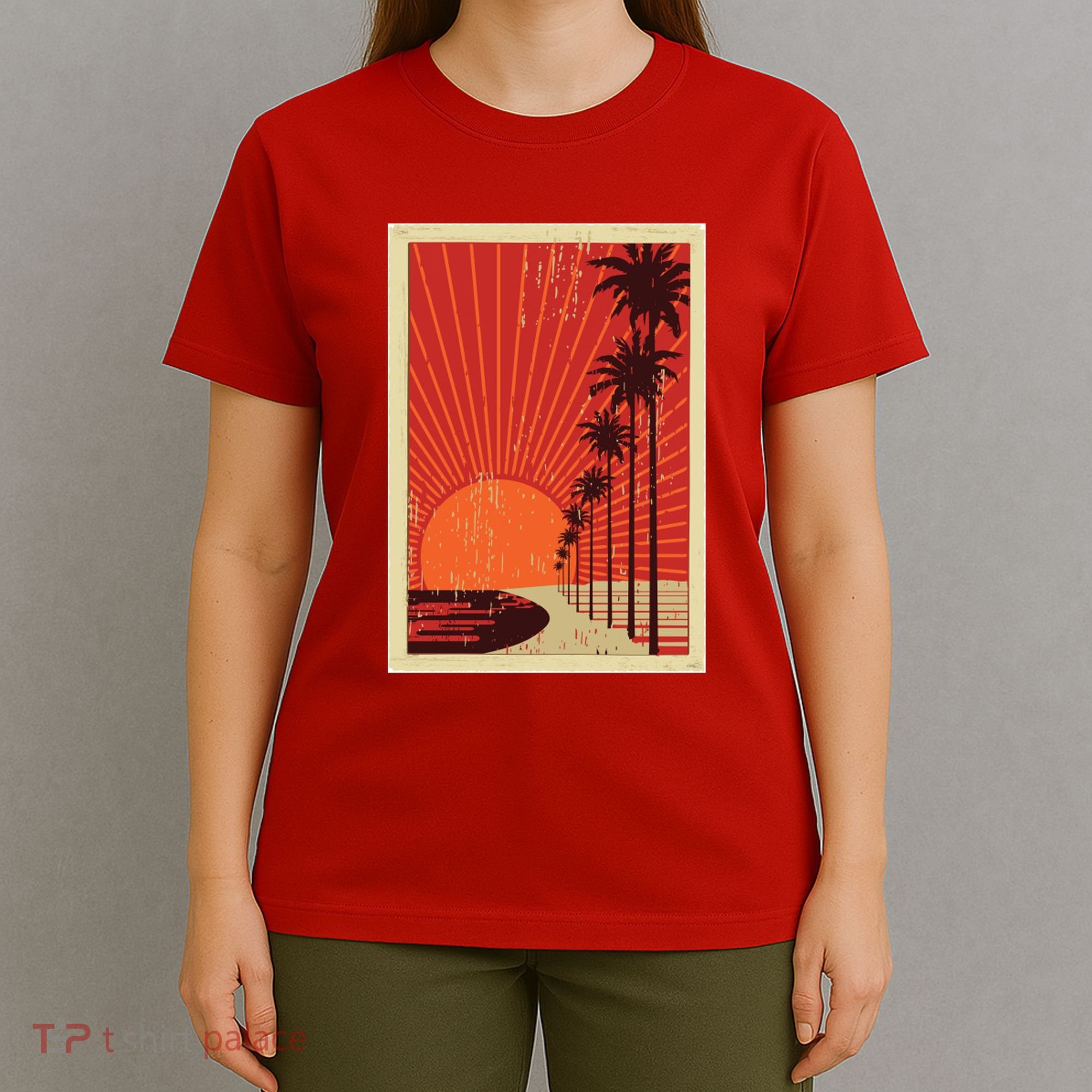 Vintage California Poster Sunset Beach T-Shirt