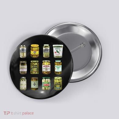 Vintage Canned Pickles Lover Funny Trendy Button