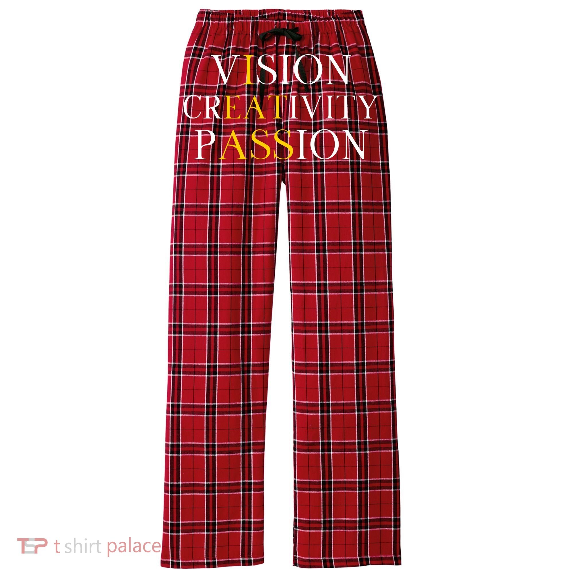 Vision Creativity Passion Women's Flannel Plaid Pajama Pants