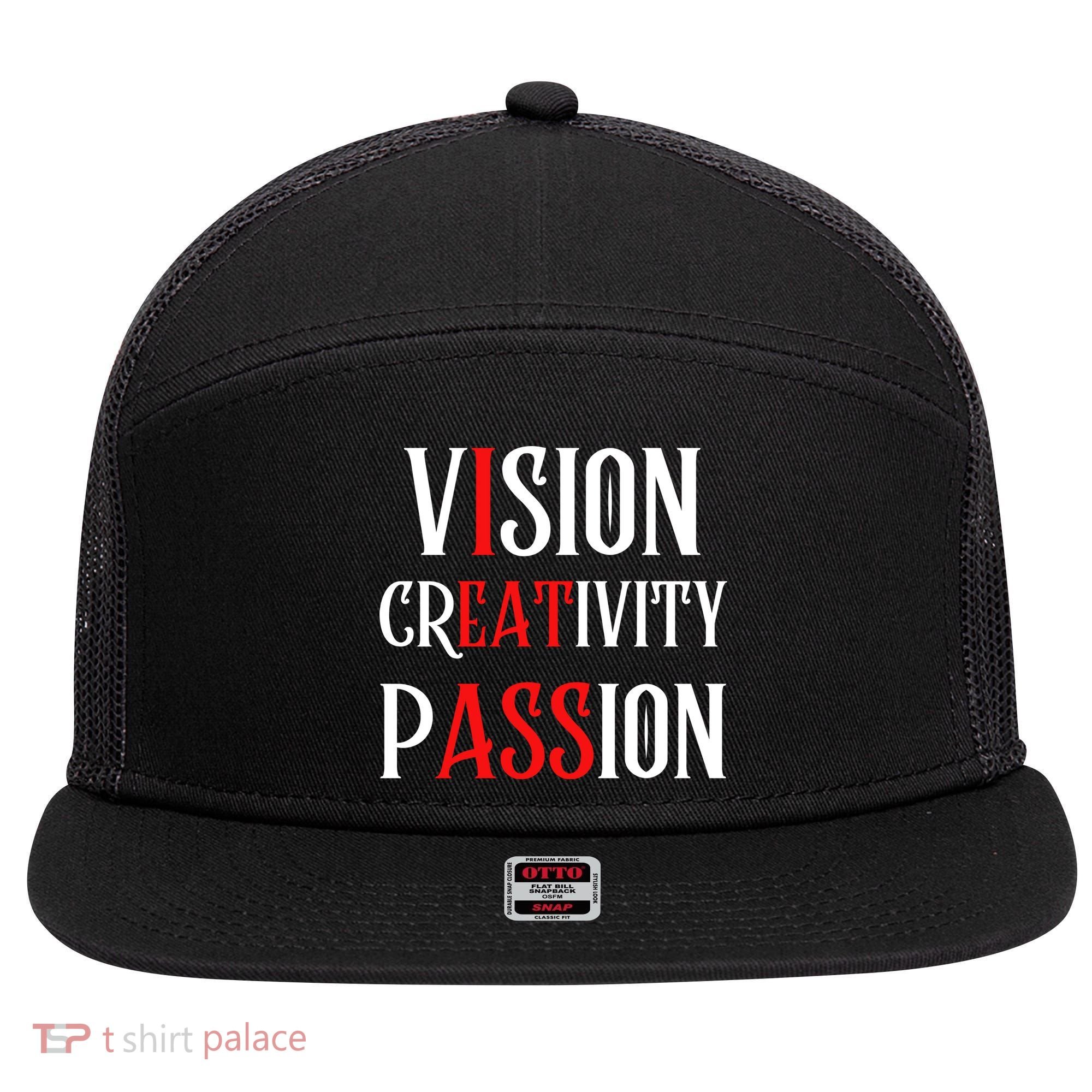 Vision Creativity Passion 7 Panel Mesh Trucker Snapback Hat