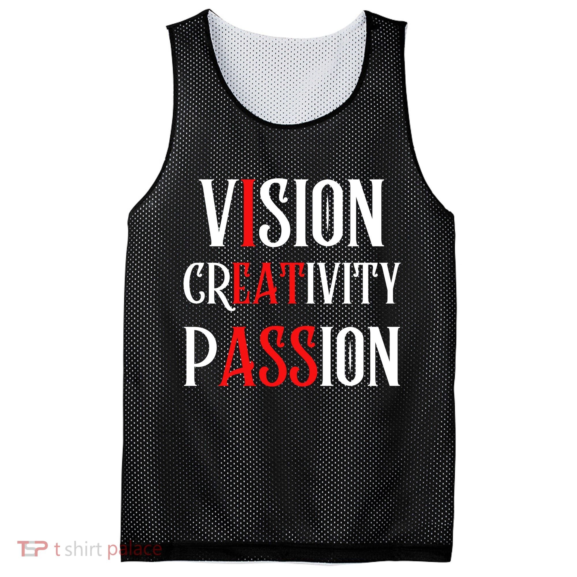 Vision Creativity Passion Mesh Reversible Basketball Jersey Tank