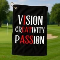 Vision Creativity Passion Golf Towel thumb 1