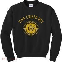 Viva Cristo Rey Roman Catholic Kids Sweatshirt thumb 0