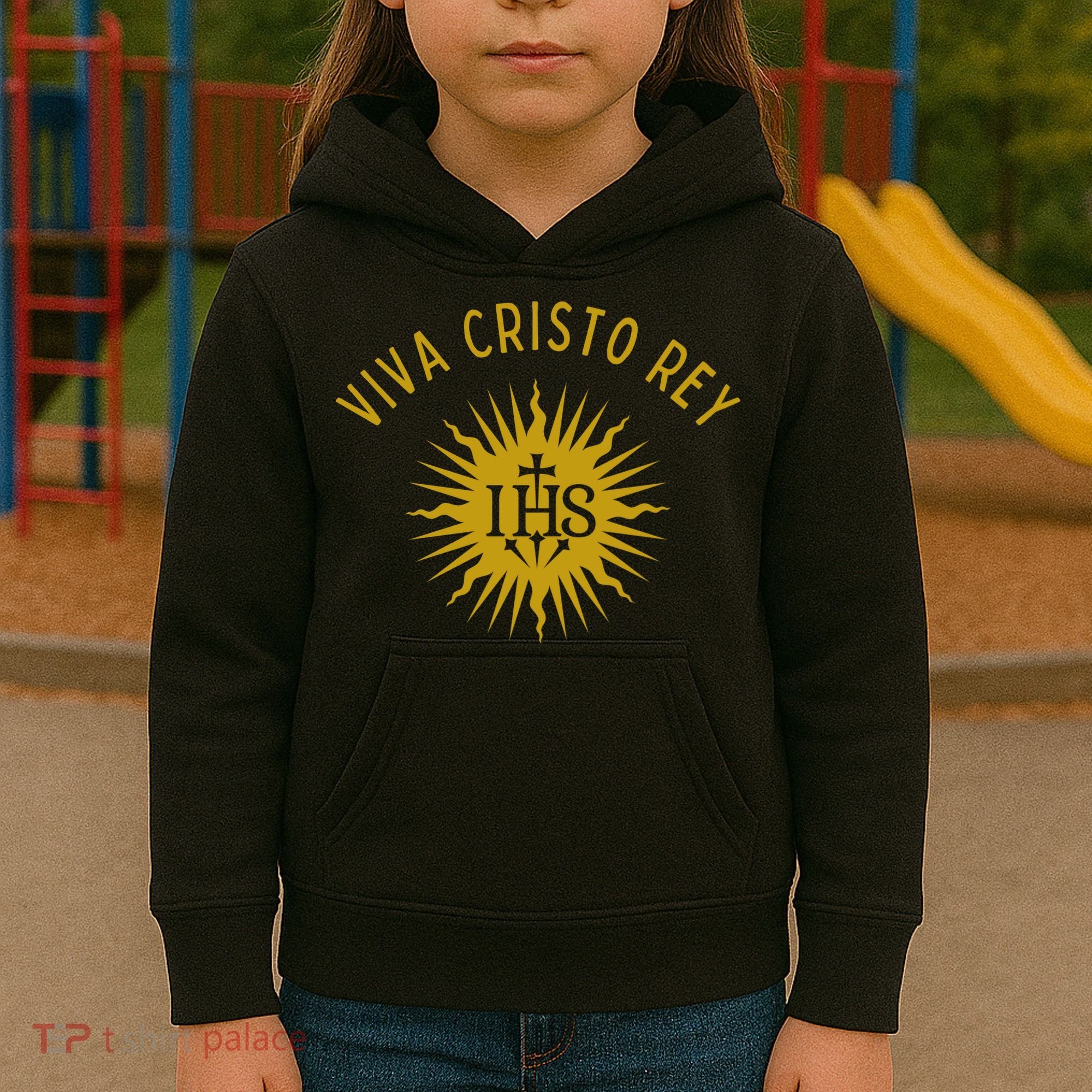 Viva Cristo Rey Roman Catholic Kids Hoodie