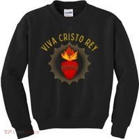 Viva Cristo Rey Roman Catholic Kids Sweatshirt thumb 0