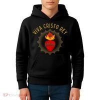 Viva Cristo Rey Roman Catholic Kids Hoodie thumb 4