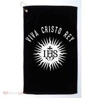 Viva Cristo Rey Catholic Christian Bible Verse Religious Golf Towel thumb 0